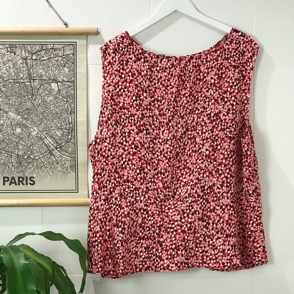 Talbots Dots Sleeveless Peplum Blouse - Picture 7 of 11